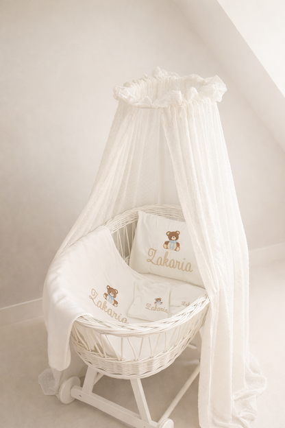 Classic geboorteset wit 5 delig gepersonaliseerd met naam en figuur