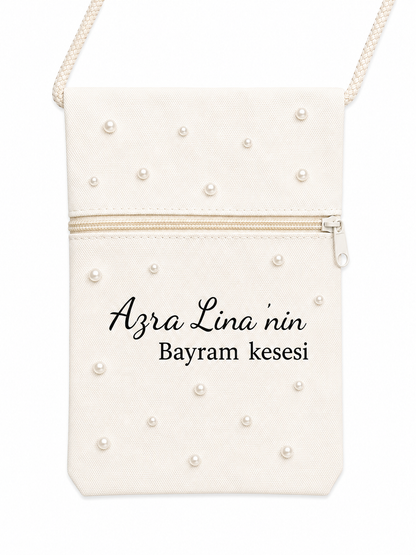 Bayram kesesi gepersonaliseerd met naam en versiering