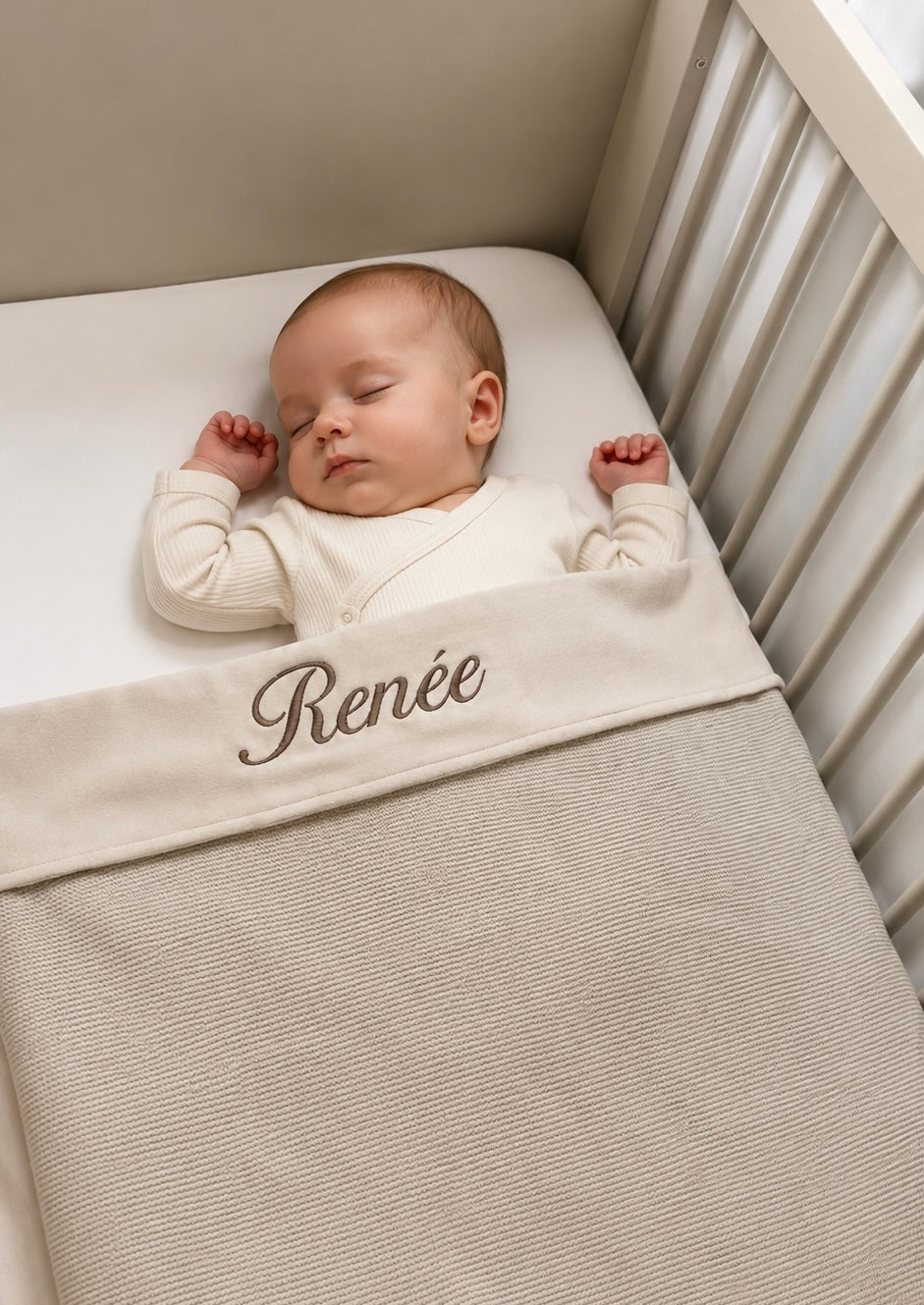 Jollein Fleece Deken met naam geborduurd - gepersonaliseerd