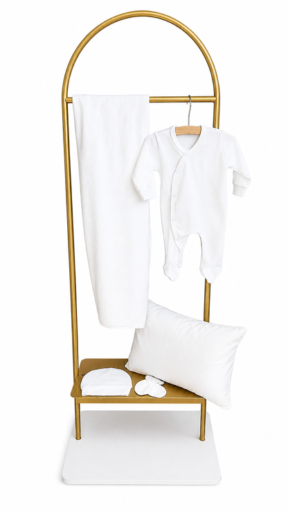 Classic geboorteset wit 5 delig gepersonaliseerd met naam en figuur