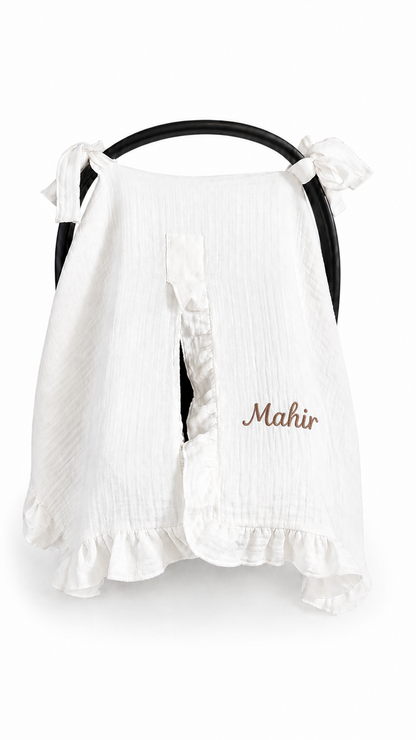 Mousseline Maxi Cosi hoes gepersonaliseerd met naam