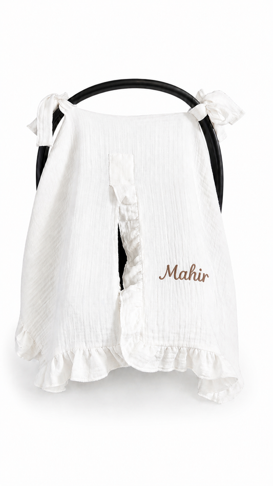 Mousseline Maxi Cosi hoes gepersonaliseerd met naam