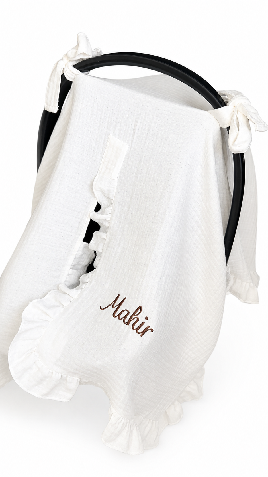 Mousseline Maxi Cosi hoes gepersonaliseerd met naam