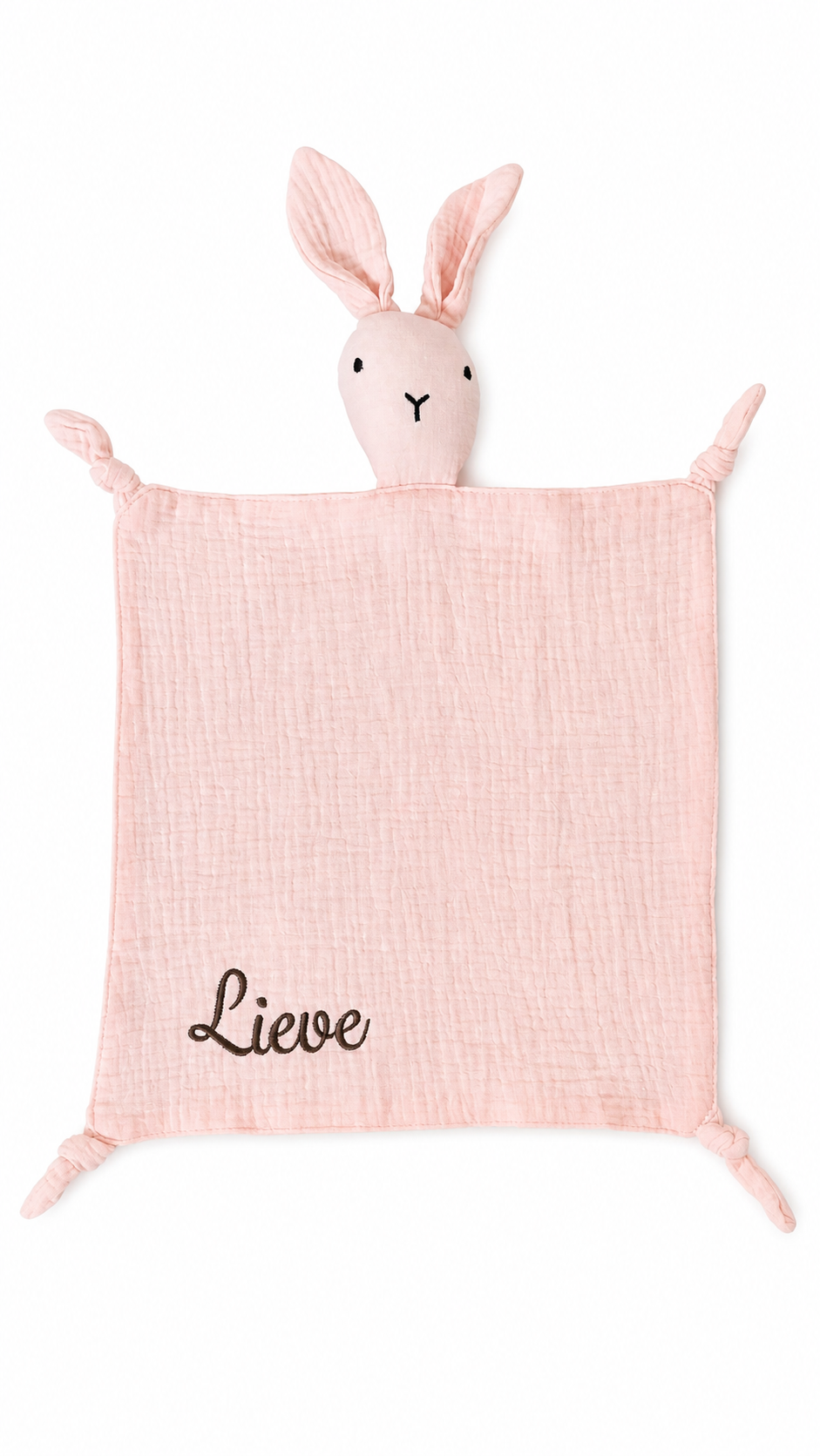 Knuffeldoek hydrofiel met naam gepersonaliseerd